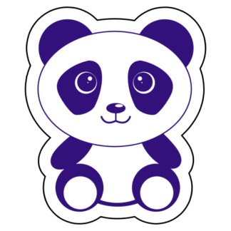 Cute Begging Panda Sticker (Purple)